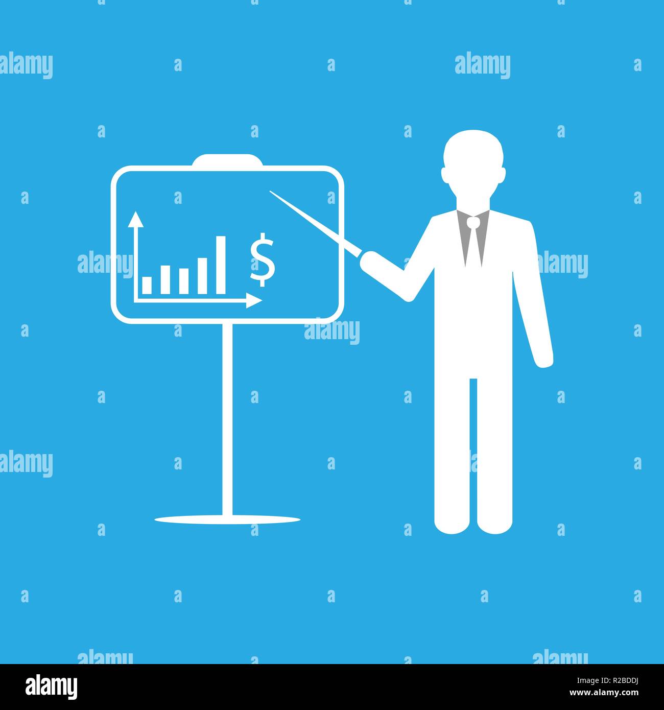 Vector Illustration, flache Bauform. Busines Flipchart Stock Vektor