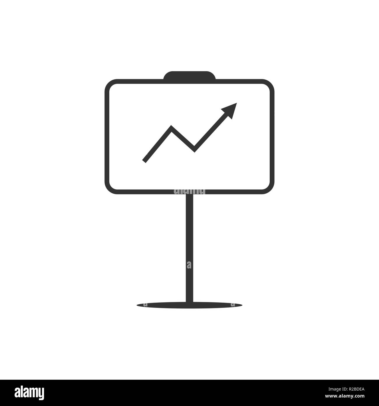 Vector Illustration, flache Bauform. Busines Flipchart Stock Vektor