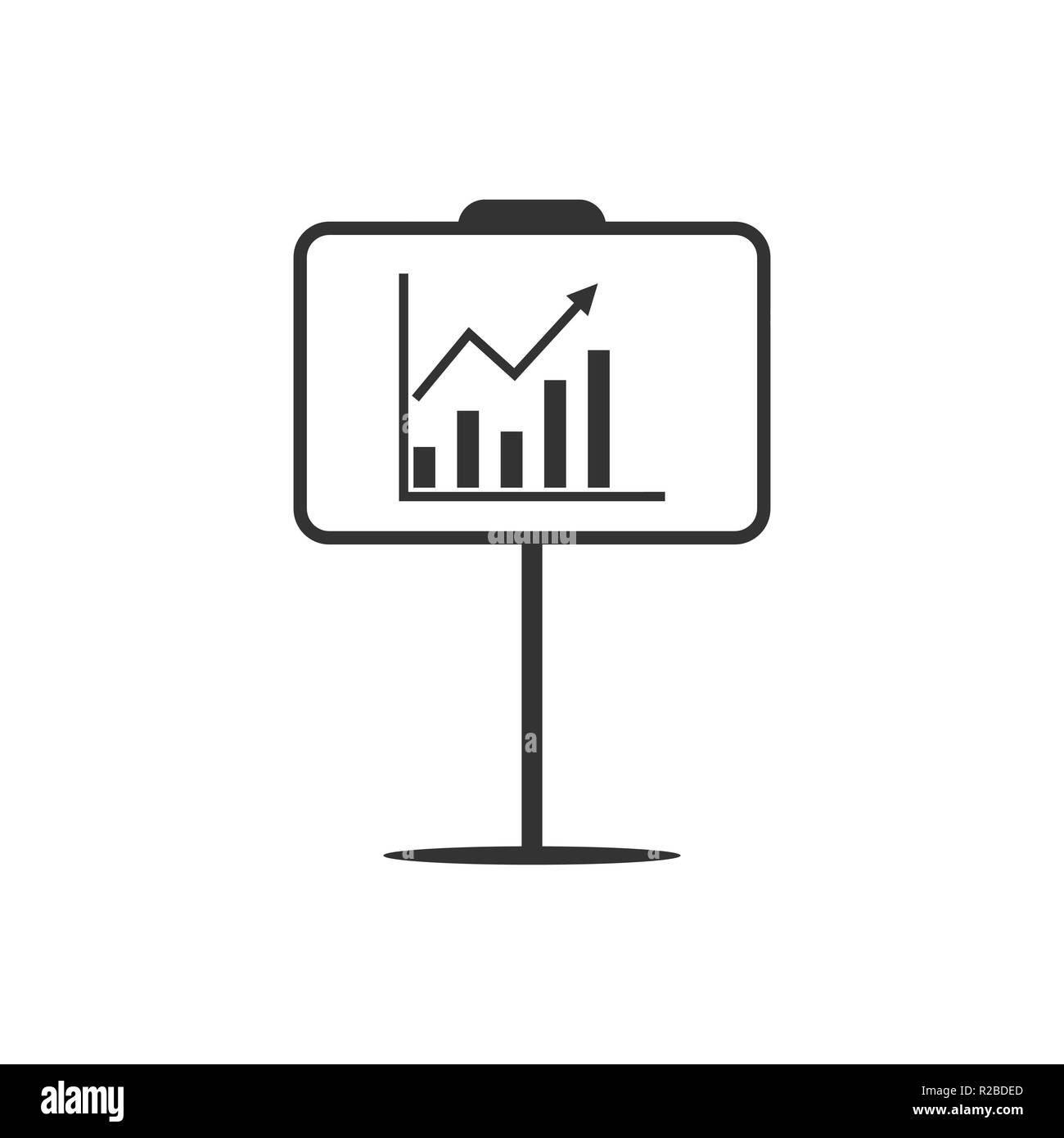 Vector Illustration, flache Bauform. Busines Flipchart Stock Vektor