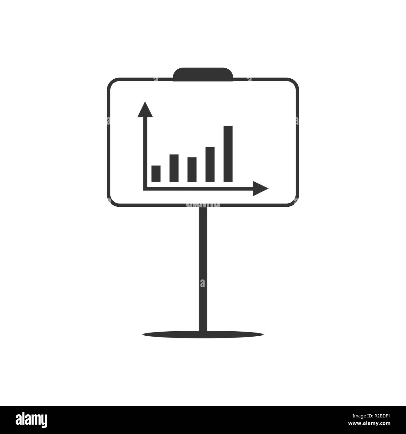 Vector Illustration, flache Bauform. Busines Flipchart Stock Vektor