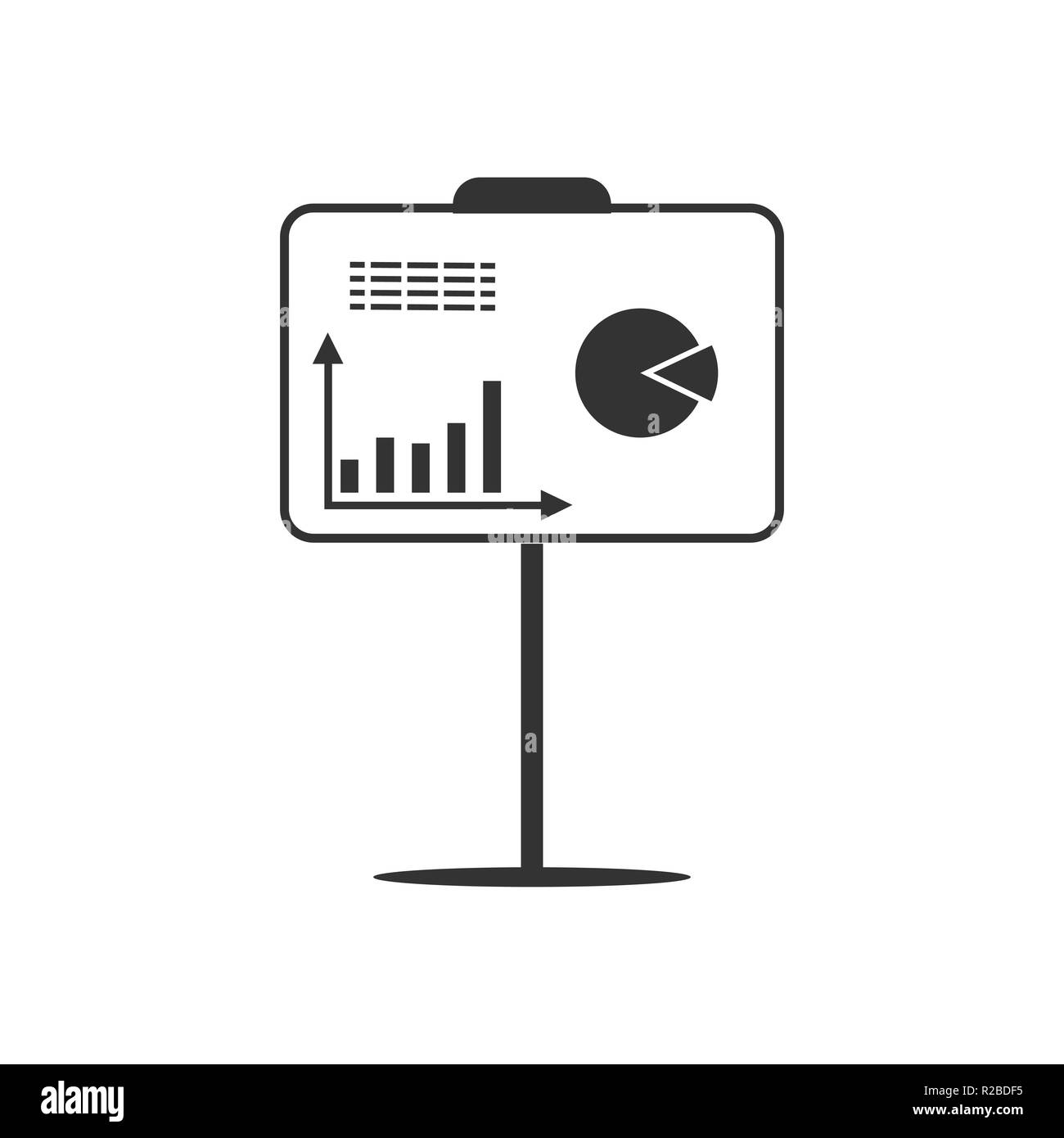 Vector Illustration, flache Bauform. Busines Flipchart Stock Vektor