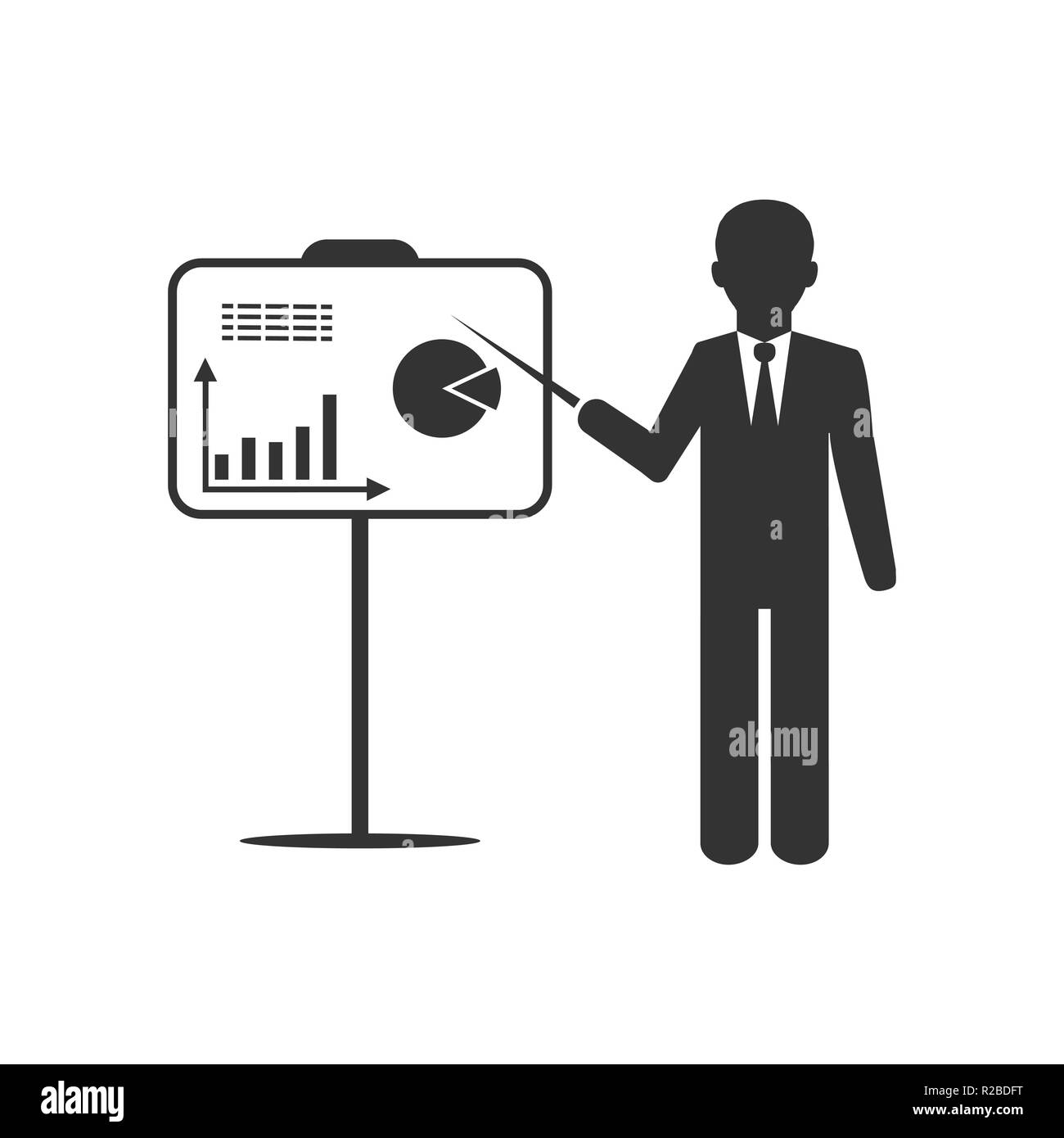 Vector Illustration, flache Bauform. Busines Flipchart Stock Vektor