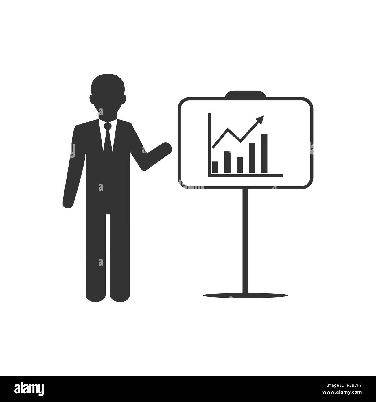 Vector Illustration, flache Bauform. Busines Flipchart Stock Vektor