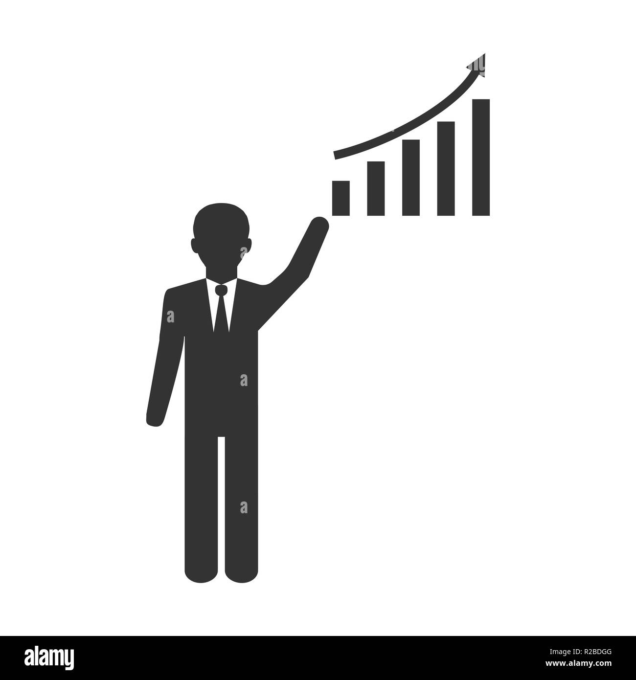 Vector Illustration, flache Bauform. Busines Flipchart Stock Vektor