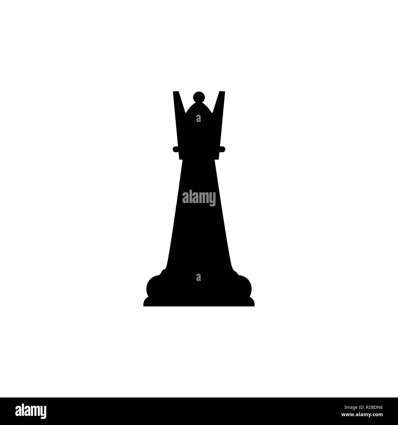 Vector Illustration, flache Bauform Quenn Schach Stock Vektor