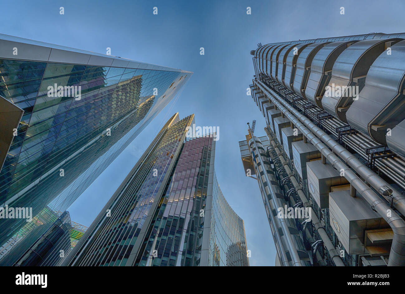 Glas Gebäude Stadt London Financial District Stockfoto