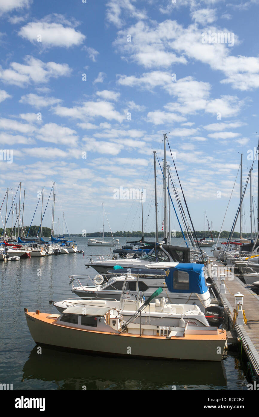 Boote bei North Hero Marina, North Hero, Vermont, United States Stockfoto