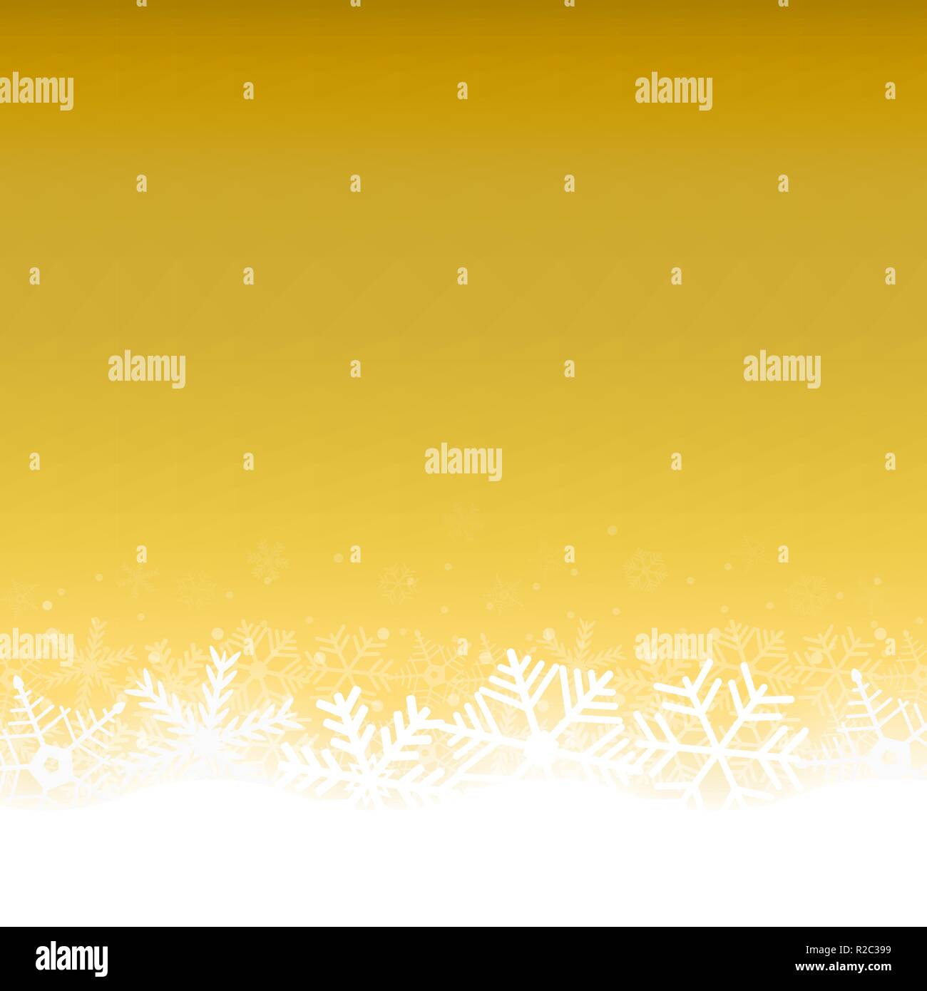 Weihnachten gold Hintergrund mit Schneeflocken Stock Vektor