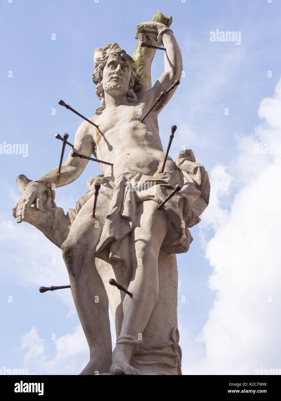 Statue des Hl. Sebastian in Cieblice, Polen Stockfoto