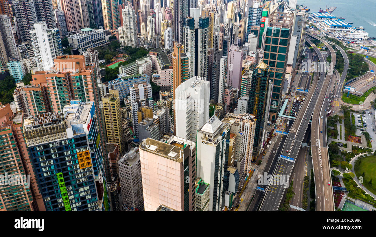 Connaught Rd, Zentrale und neighborehoods Sheung Wan, Hong Kong Stockfoto