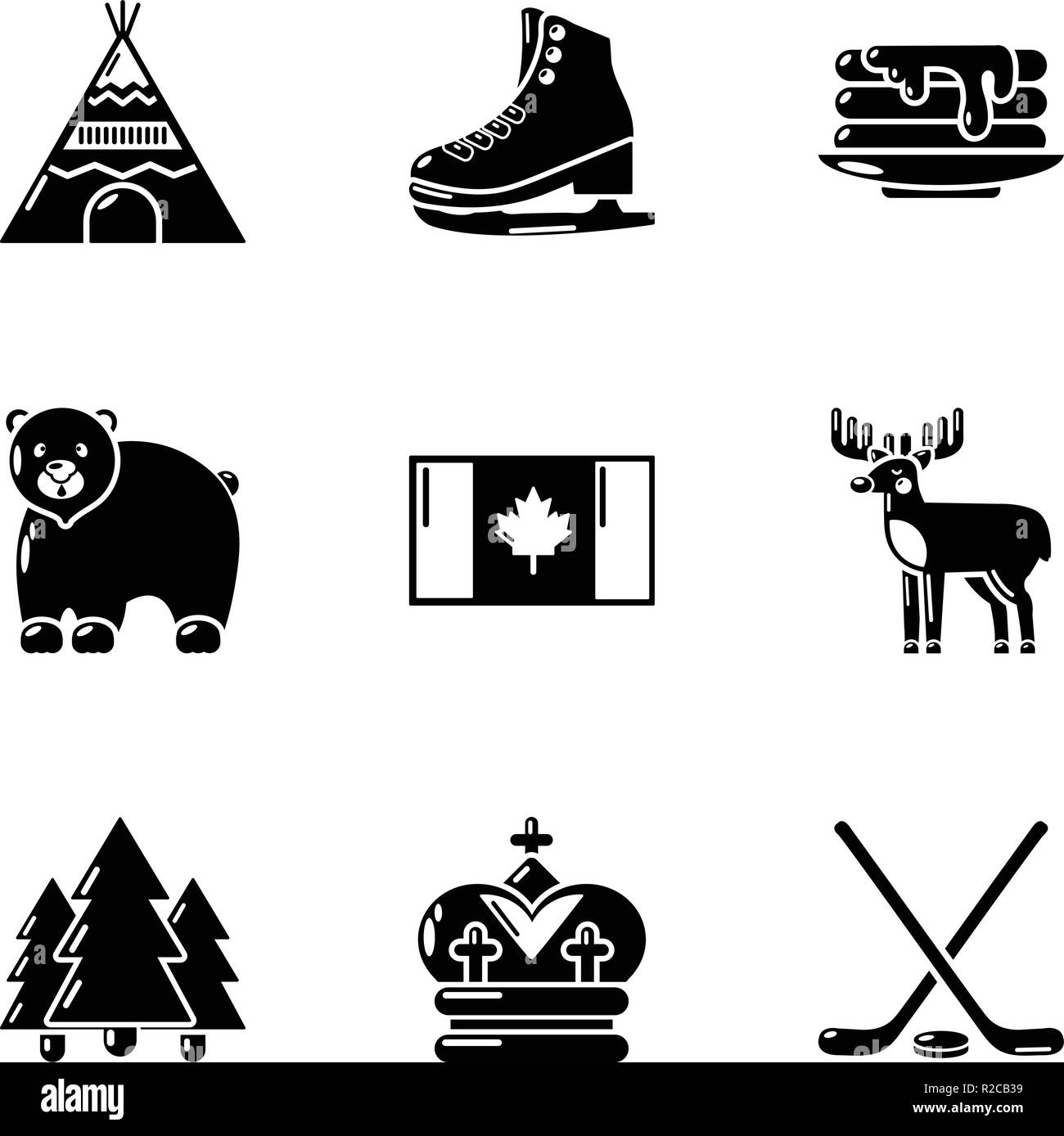 Ausdehnung Icons Set, einfachen Stil Stock Vektor