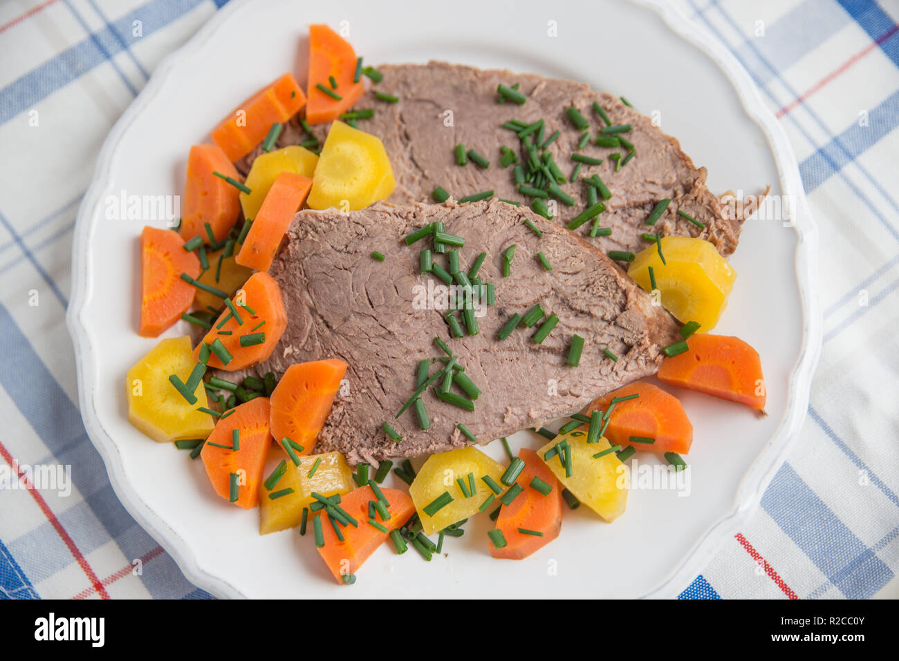 Tafelspitz Mit Wurzelgemuse Wiener Tafelspitz Stockfoto Bild