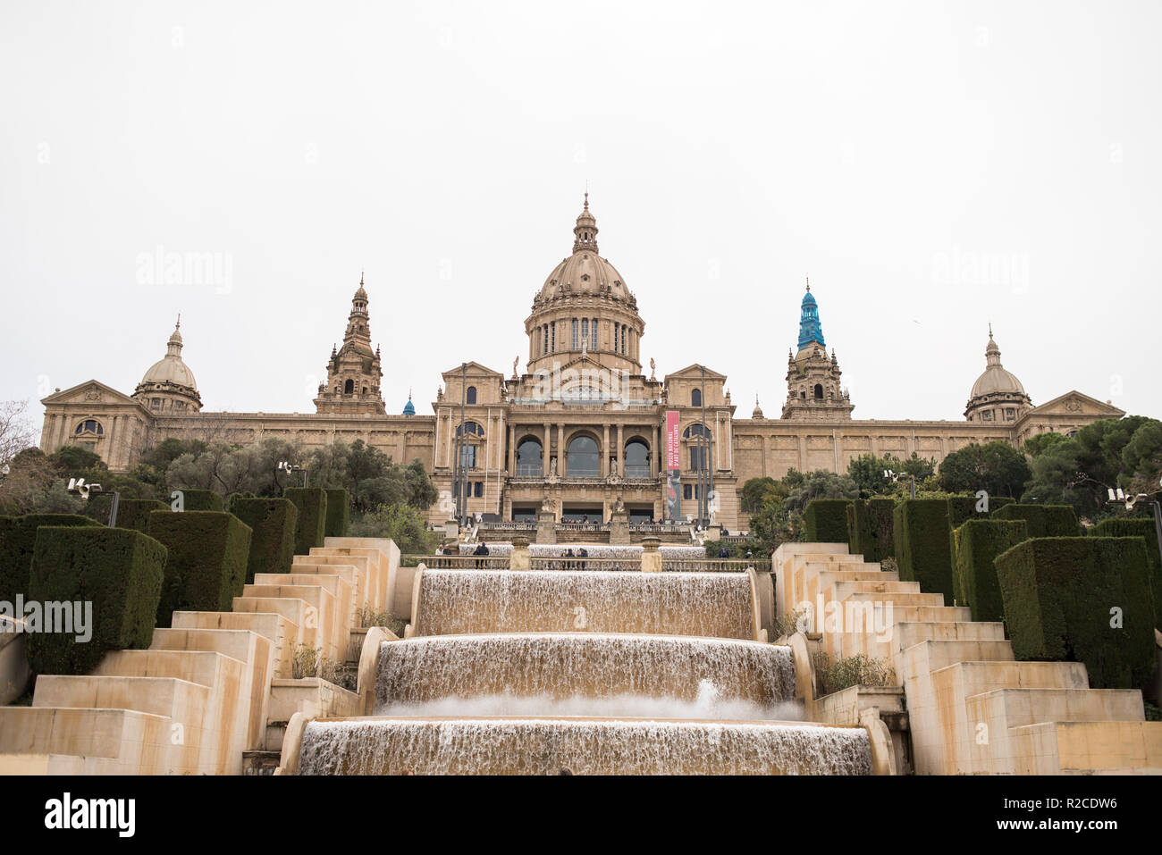 Barcelona, Spanien - 20. März 2018: National Museum in Barcelona. Plaça de Espanya. Spanien. Stockfoto