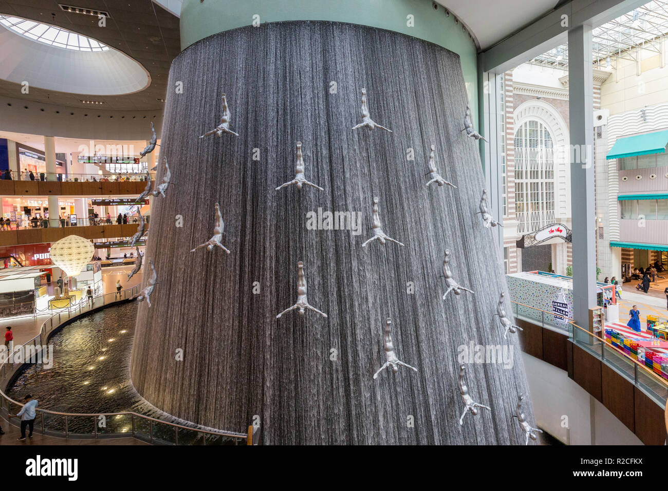 Dubai Mall-Wasserfall Stockfoto
