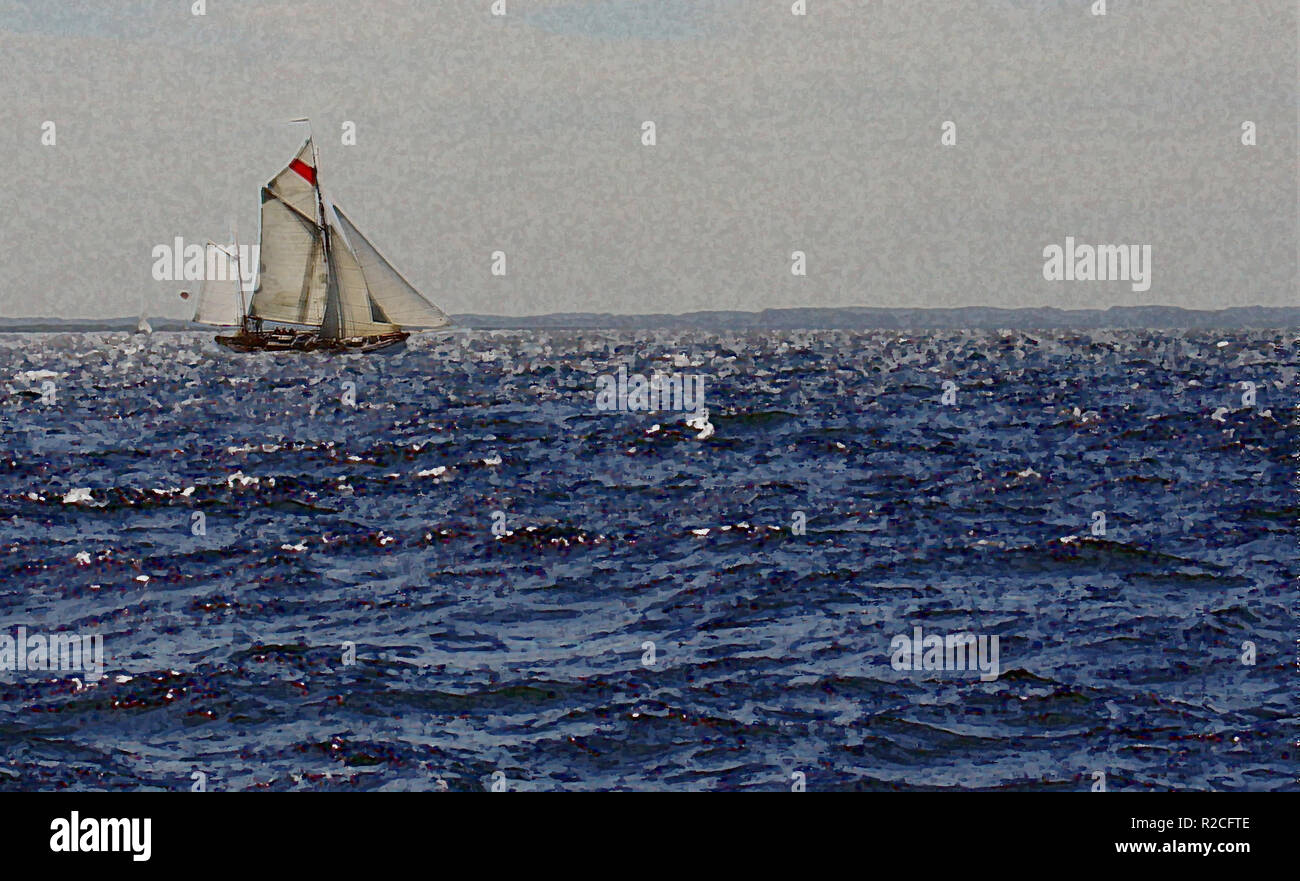 Gaffel Segler Stockfoto