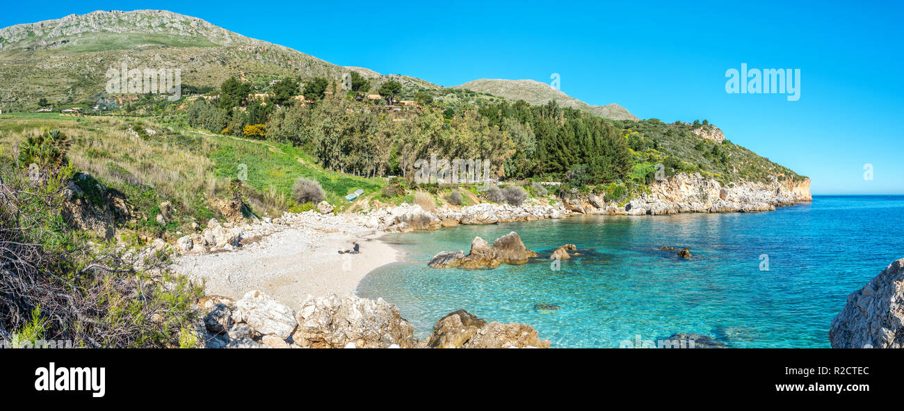 Cala mazzo di sciacca in der Riserva dello Zingaro im westlichen Sizilien, Italien Stockfoto