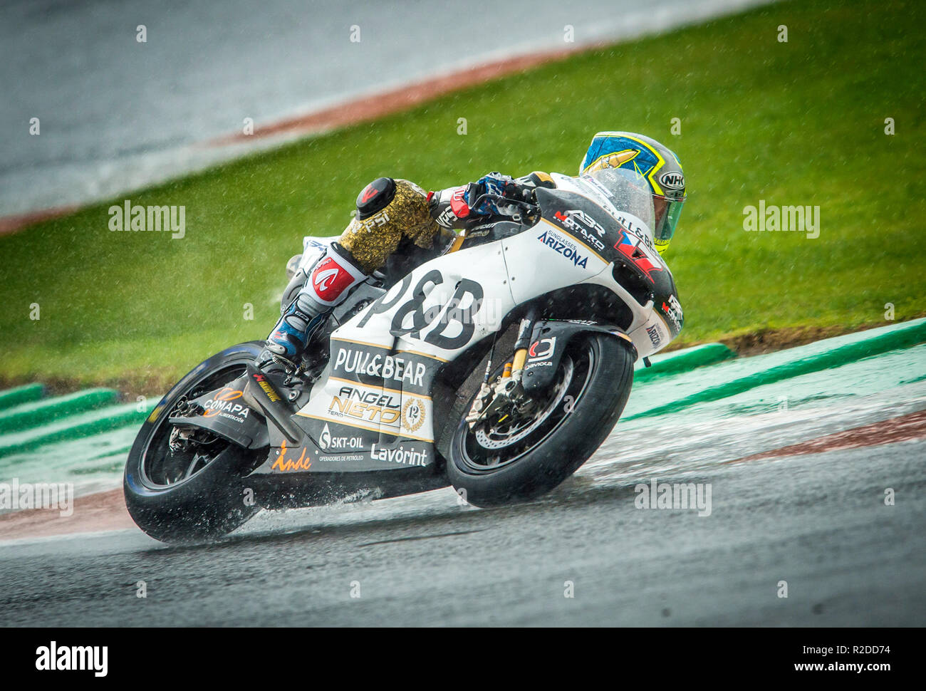 Manilva, Valencia. Spanien. 18. November 2018. GP Comunitat Valenciana Moto GP. Alvaro Bautista Moto-GP-Pilot von Angel Nieto Team in seinem letzten Rennen in der motogp. Im nächsten Jahr wird er Rennen auf Superbikes. Credit: rosdemora/Alamy leben Nachrichten Stockfoto