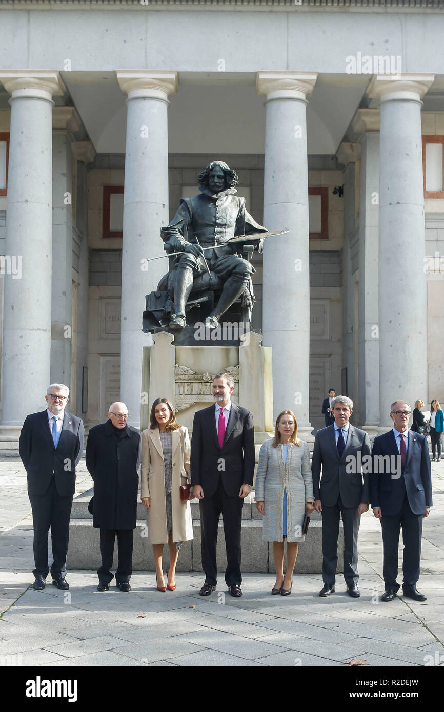 Madrid, Spanien. 19 Nov, 2018. König Felipe VI. von Spanien und Königin Letizia von Spanien an den zweihundertsten Jahrestag der Prado Museum und Eröffnung der Ausstellung 'Museo del Prado 1819-2019. Ein Ort der Erinnerung" im Prado Museum am 19. November 2018 in Madrid, Spanien. Credit: Jimmy Olsen/Medien Punch *** Keine Spanien *** *** Keine Spanien***/Alamy leben Nachrichten Stockfoto