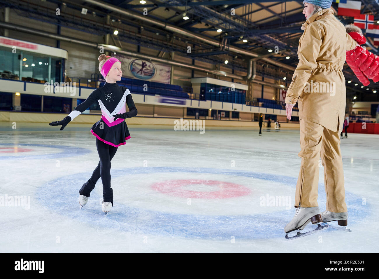 Wenig Ice-Skater Stockfoto