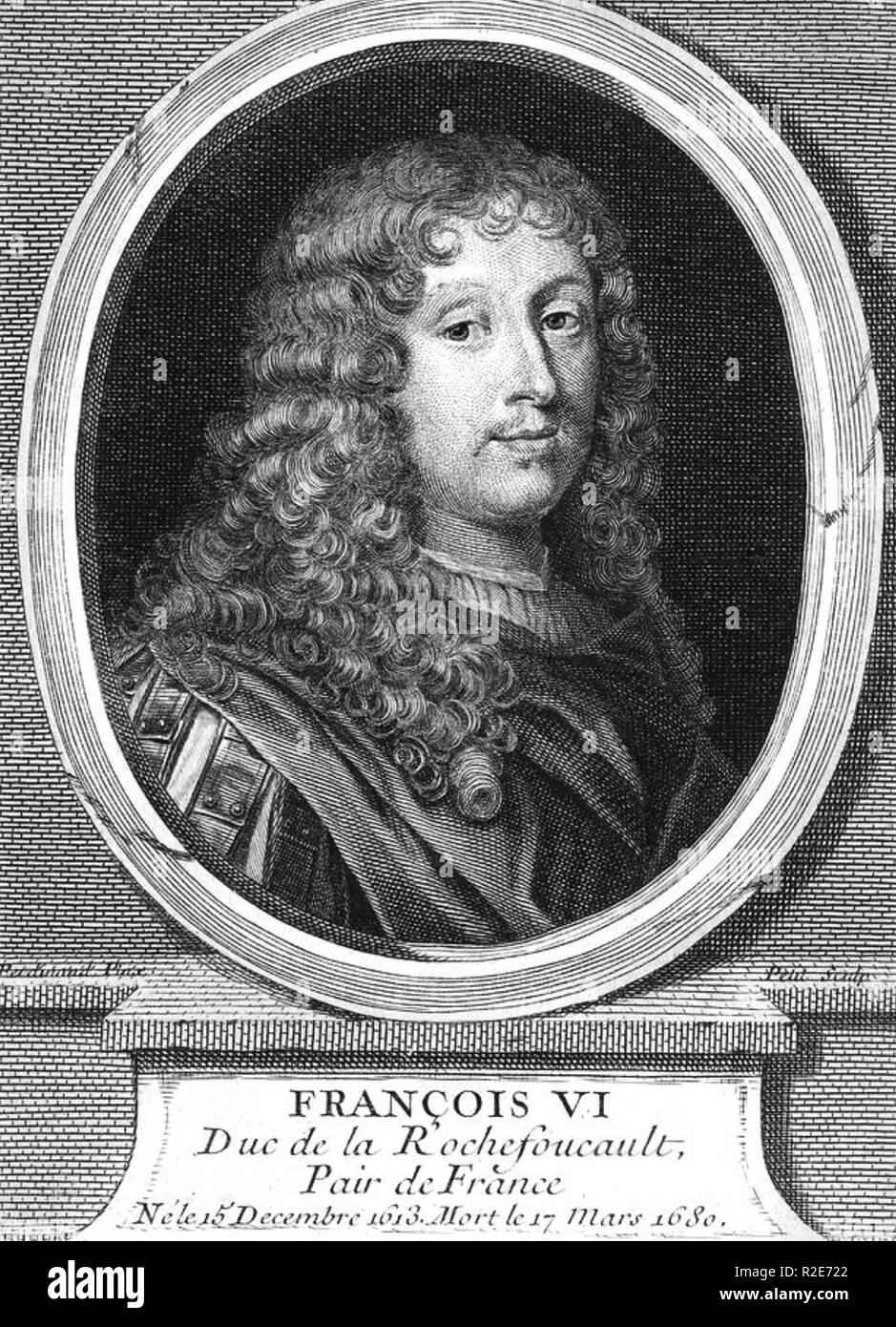 FRANÇOIS de la Rochefoucauld (1613-1680) französischer Schriftsteller von Memoiren und Maximen Stockfoto
