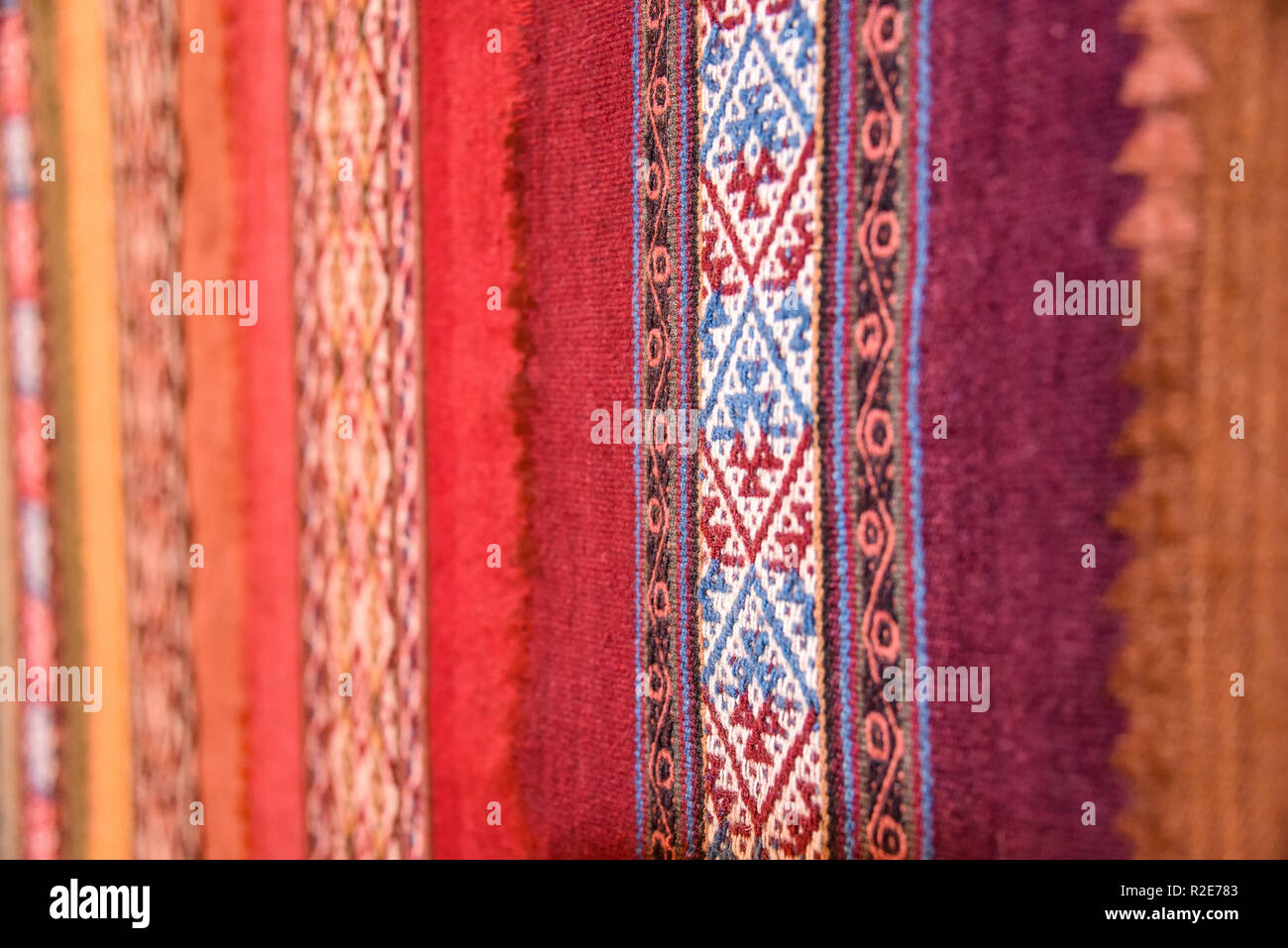 In der Nähe der traditionellen andinen textile Konstruktionen. Arequipa, Peru Stockfoto
