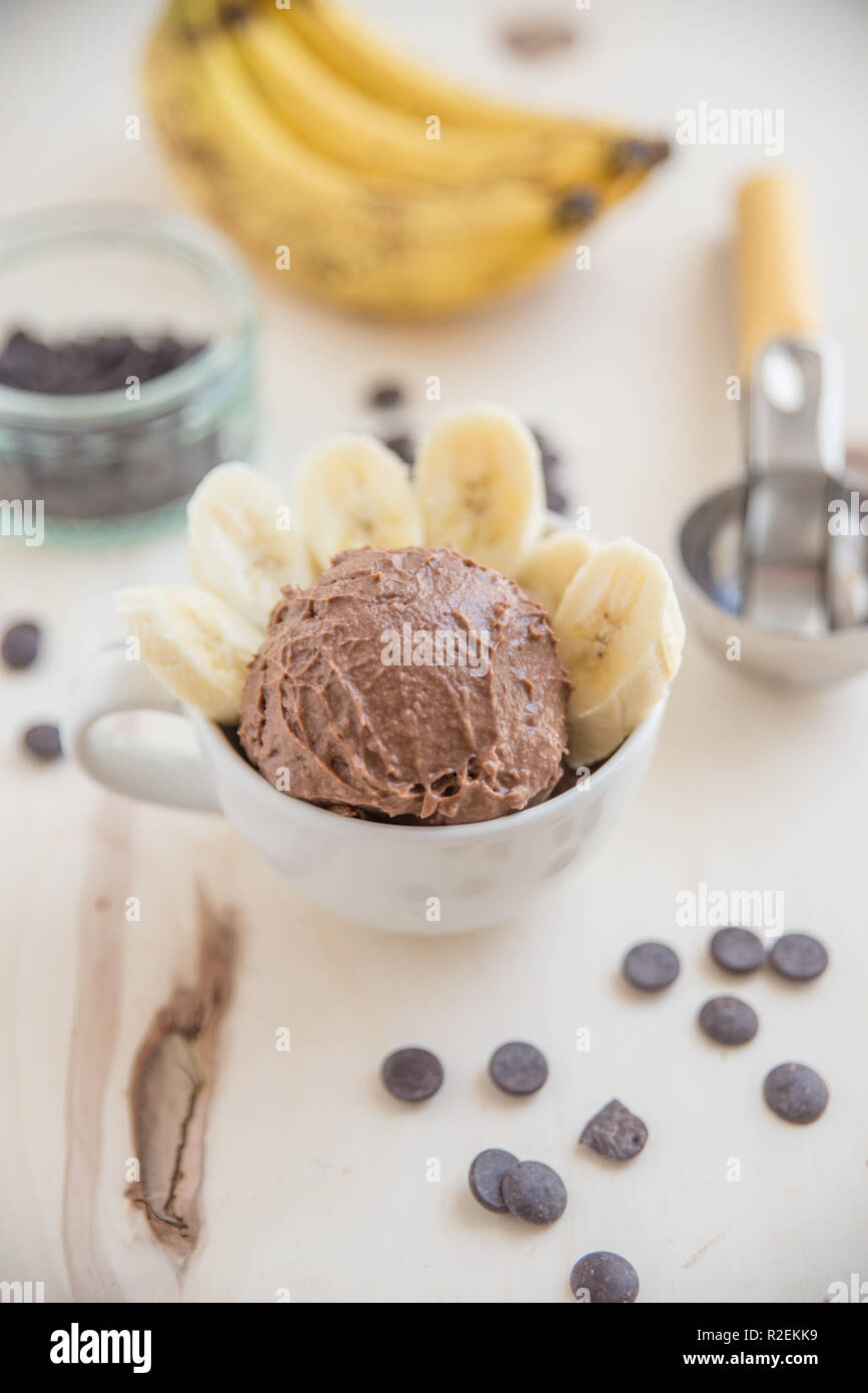 Schokolade Banane schön Creme Stockfoto