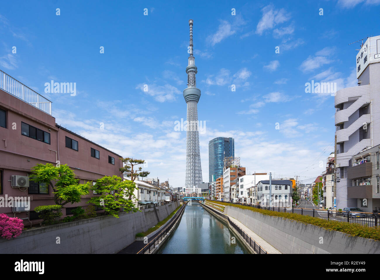 Tokyo, Japan - 16. April 2018: Blick auf Tokyo Sky Tree Wahrzeichen in Tokyo City, Japan. Stockfoto