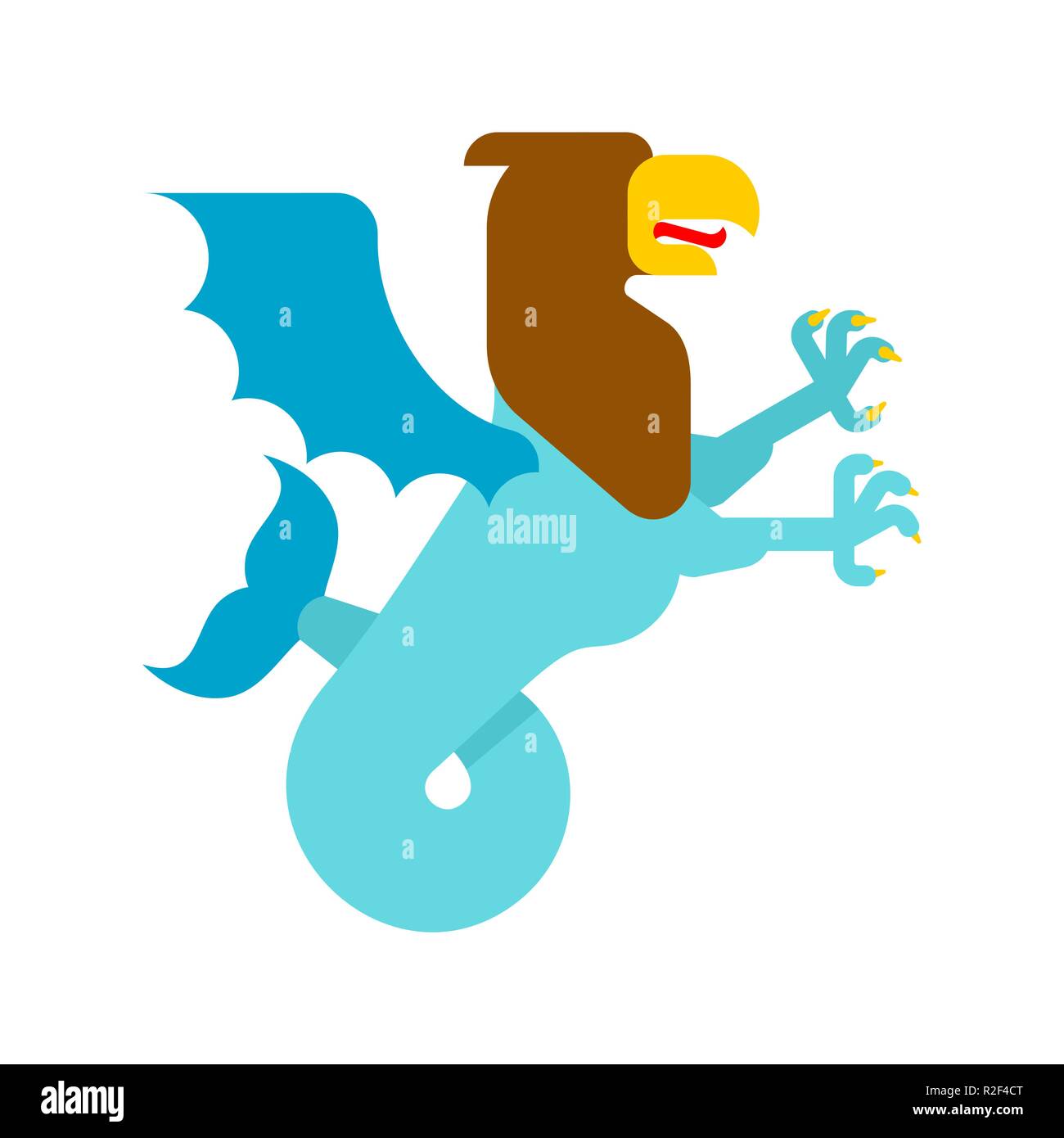 Meer griffin Wappentier. Griffin mit Fischschwanz. Fantastische Tier. Monster für Wappen. Heraldik design Element. Stock Vektor