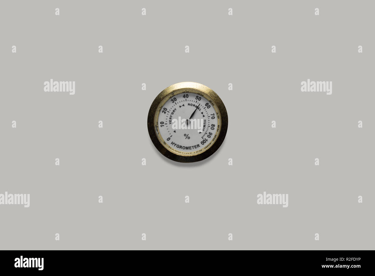 Hygrometer auf isolierten Hintergrund Stockfoto