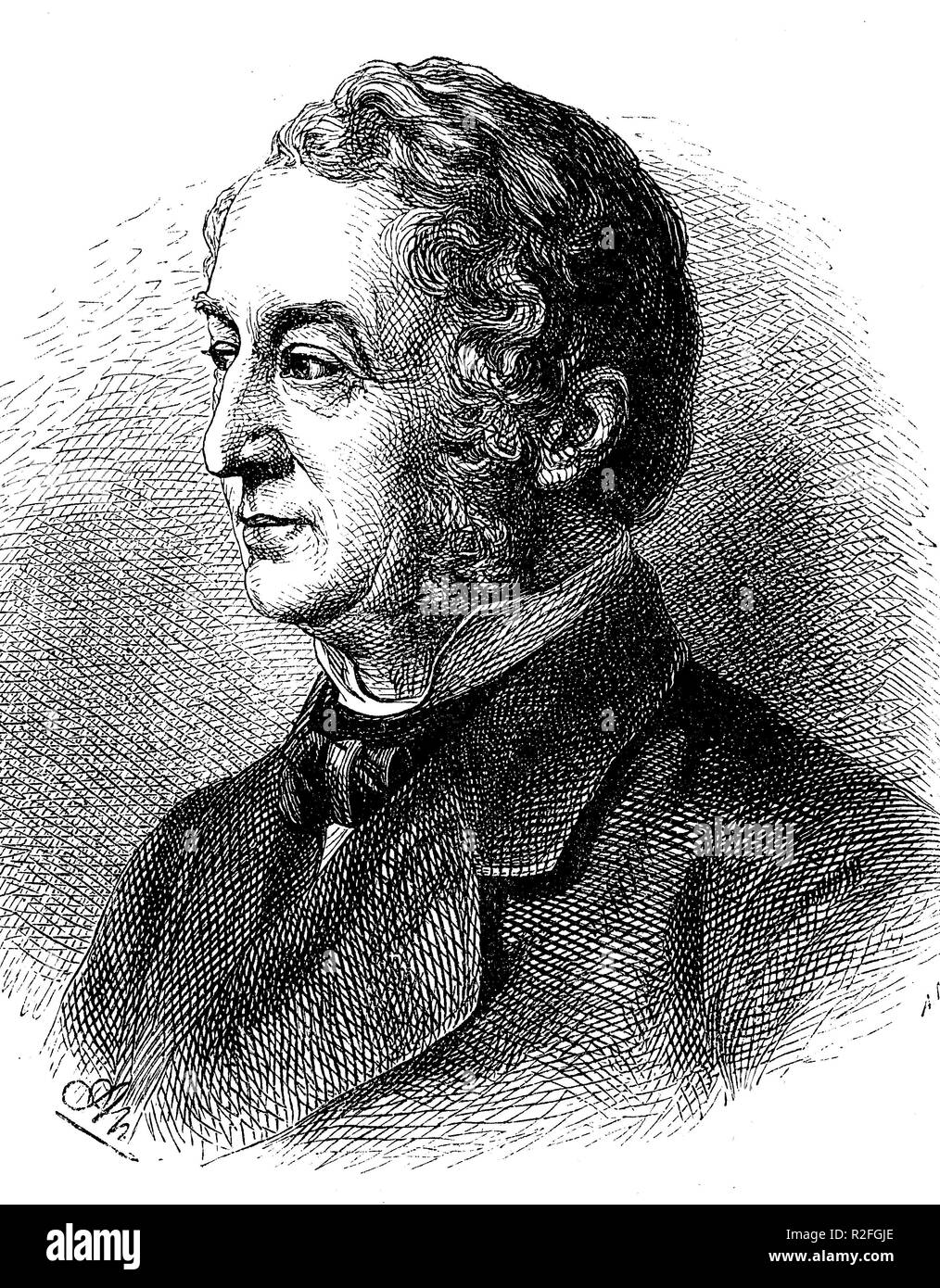 Digital verbesserte Reproduktion GÃ¼ll, Friedrich Wilhelm, 1812-1879, deutscher Dichter, von einer ursprünglichen Drucken aus dem 19. Jahrhundert Stockfoto