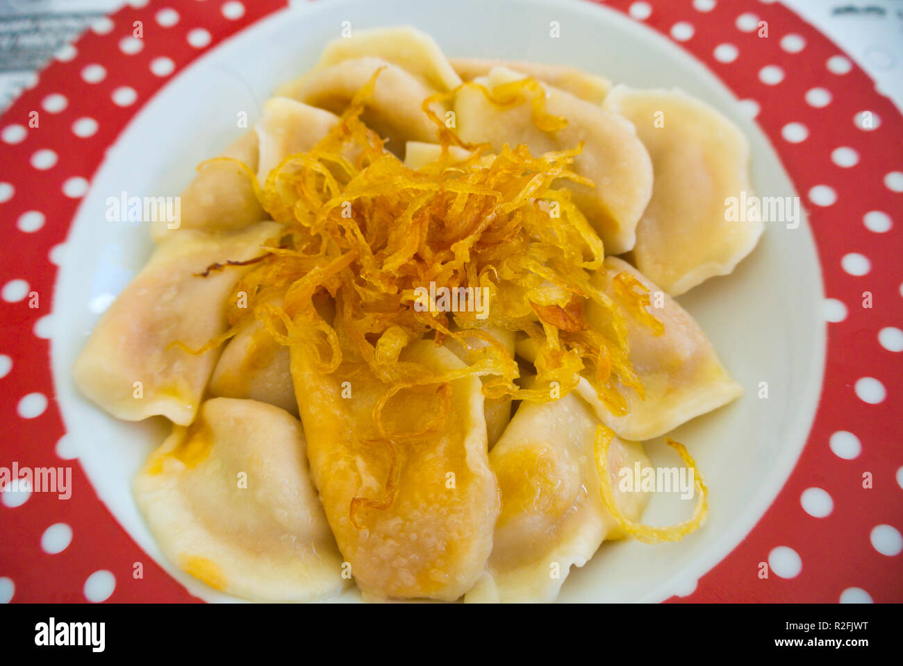 Vareniki, Russische vegetarischen Knödel, Moskau, Russland Stockfoto
