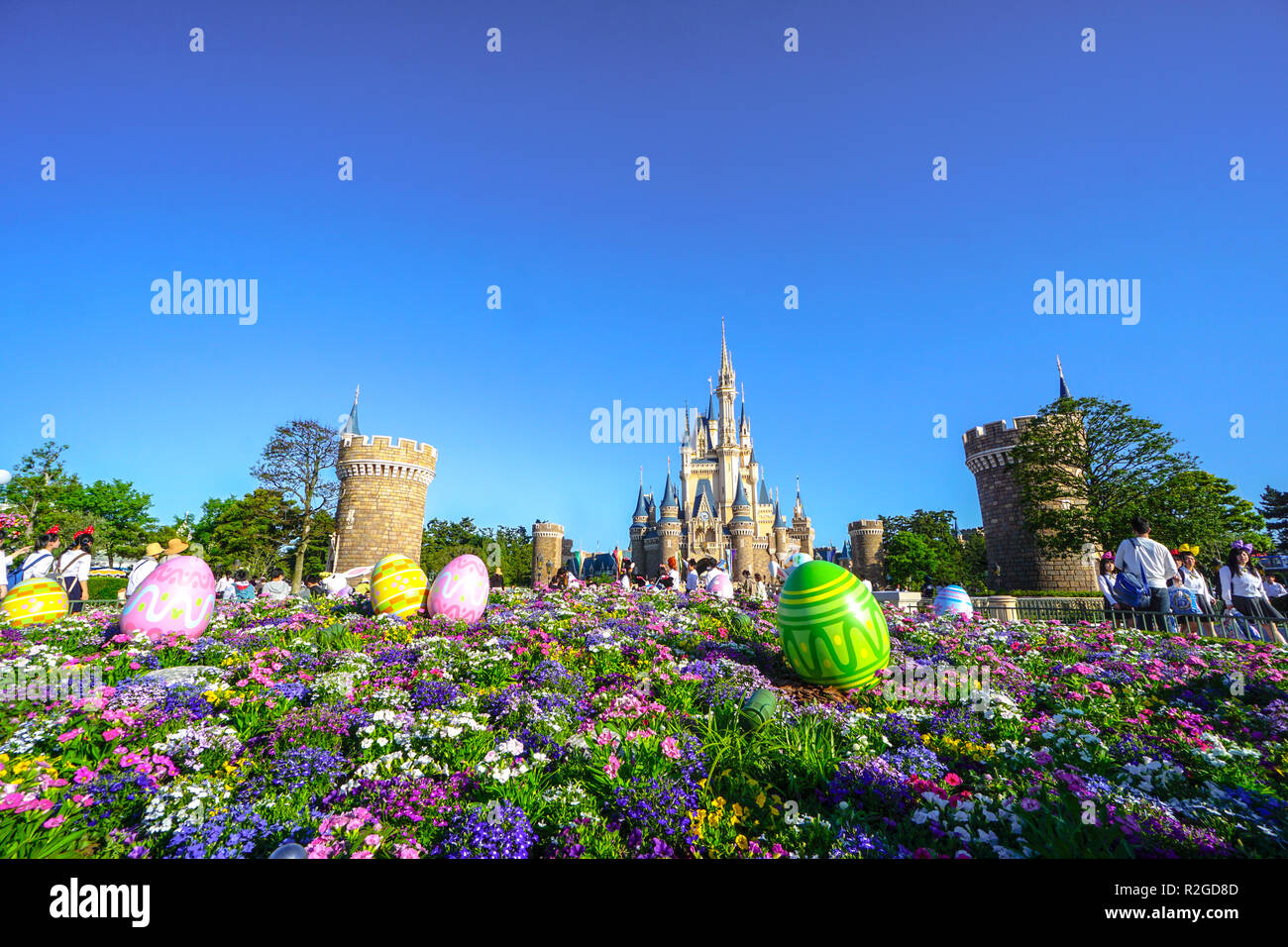 Schöne Cinderella Castle, das Symbol von Tokyo Disneyland in Tokio Disney Resort in Urayasu, Präfektur Chiba, Tokio, Japan Stockfoto