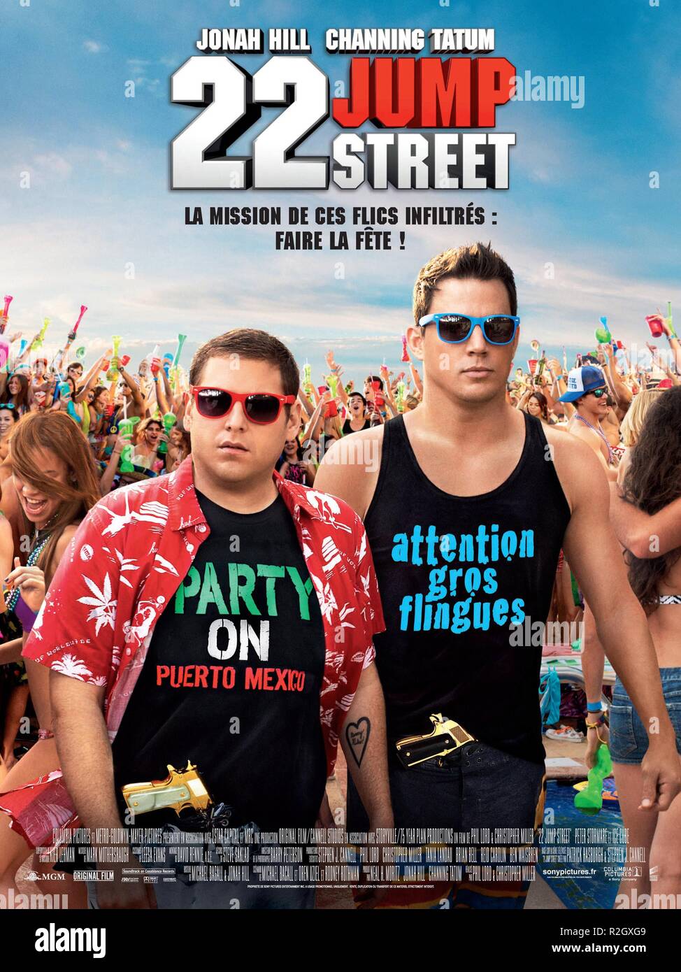 22 Jump Street Jahr: 2014 USA Regie: Phil Lord, Christopher Miller Jonah Hill, Channing Tatum Filmplakat (Fr) Stockfoto