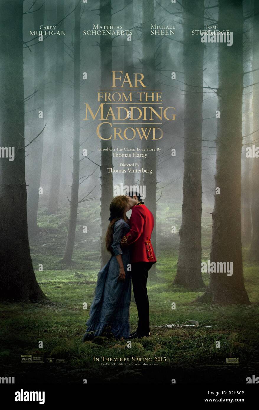 Weit entfernt von Madding Crowd-Jahr: 2015 UK / USA Regie: Thomas Vinterberg Matthias Schoenaerts, Carey Mulligan Filmplakat (USA) Stockfoto