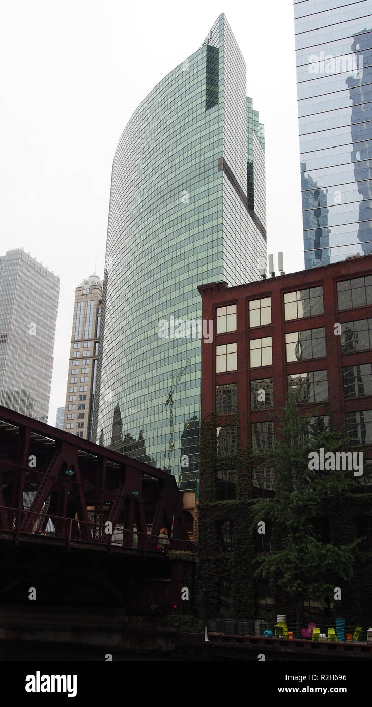 Chicago Gebäude alte und moderne Architektur enger zusammen Stockfoto