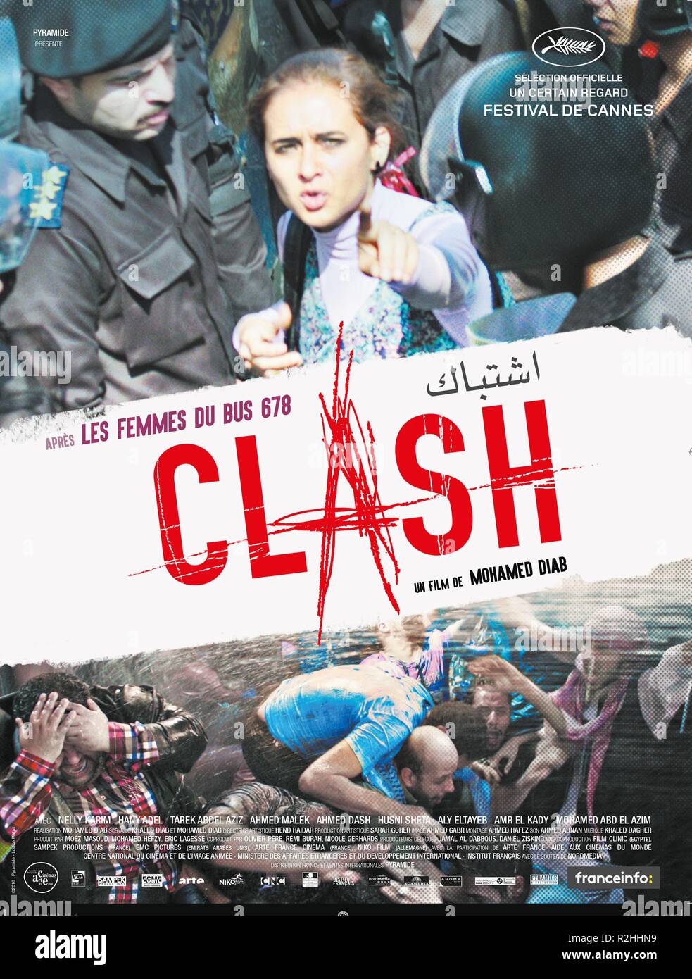 Clash Eshtebak Jahr: 2016 Frankreich/Ägypten Regisseur: Mohamed Diab Filmplakat (Fr) Stockfoto