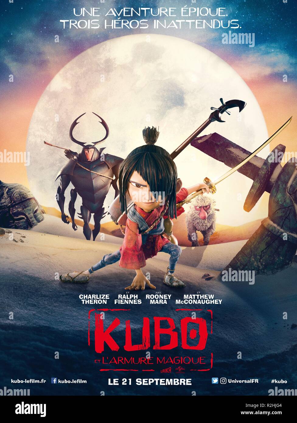 Kubo und die beiden Strings Jahr: 2016 USA Regie: Travis Ritter Animation Film Poster (Fr) Stockfoto