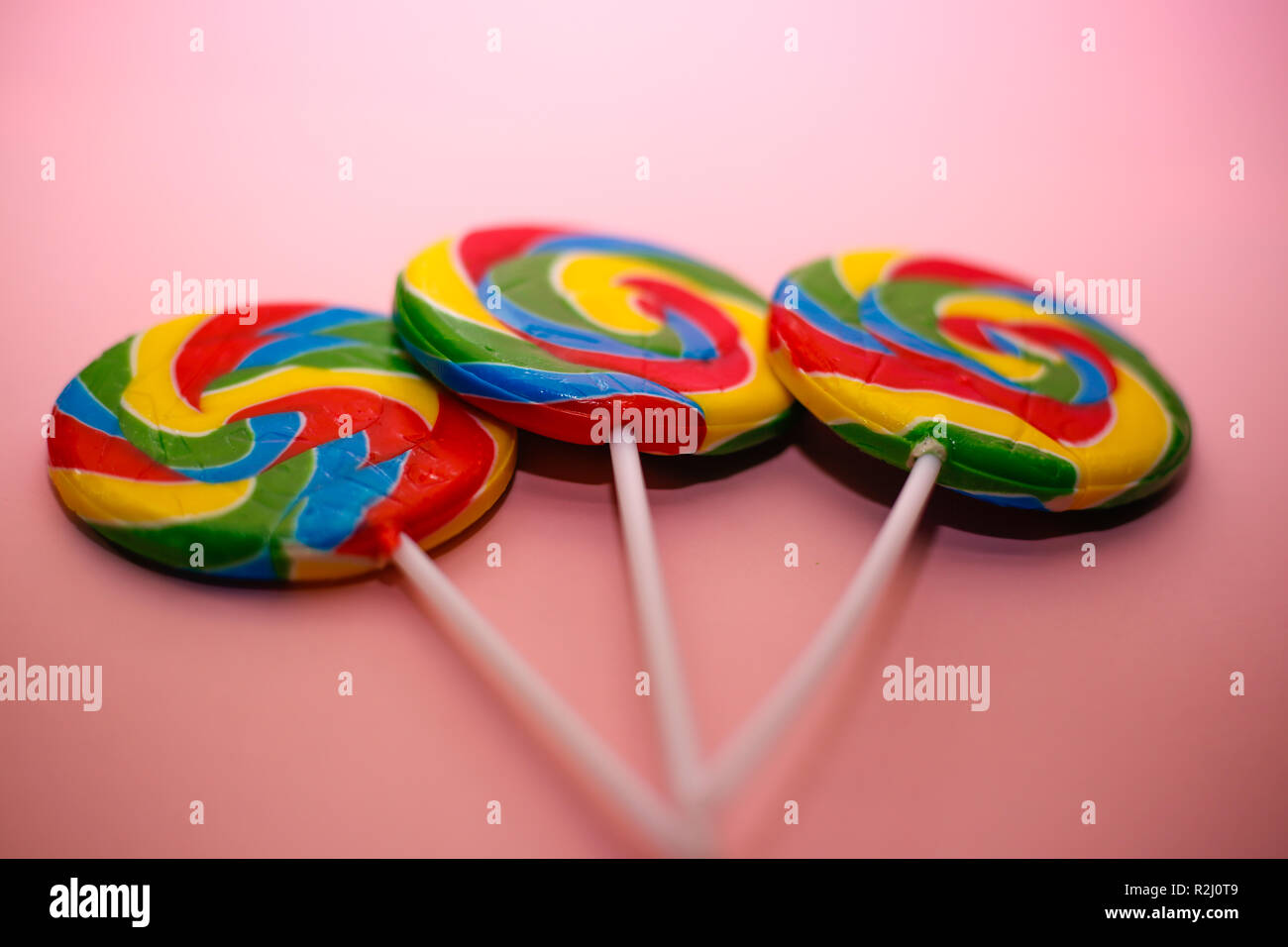Lutscher aus der Perspektive des Sticks Stockfoto