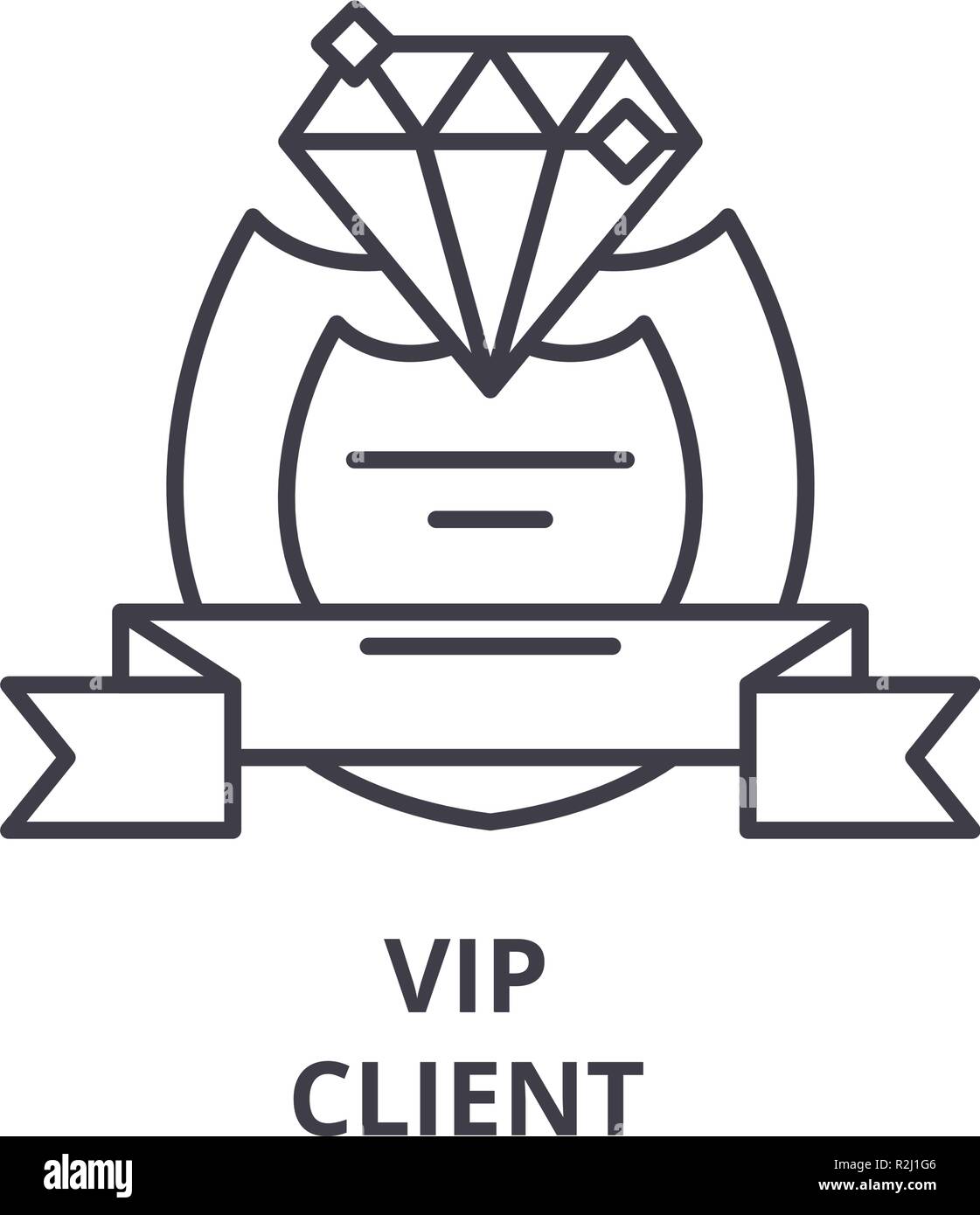 Vip-client Symbol Leitung Konzept. Vip-Kunde Vector Linear Abbildung, Symbol, Zeichen Stock Vektor