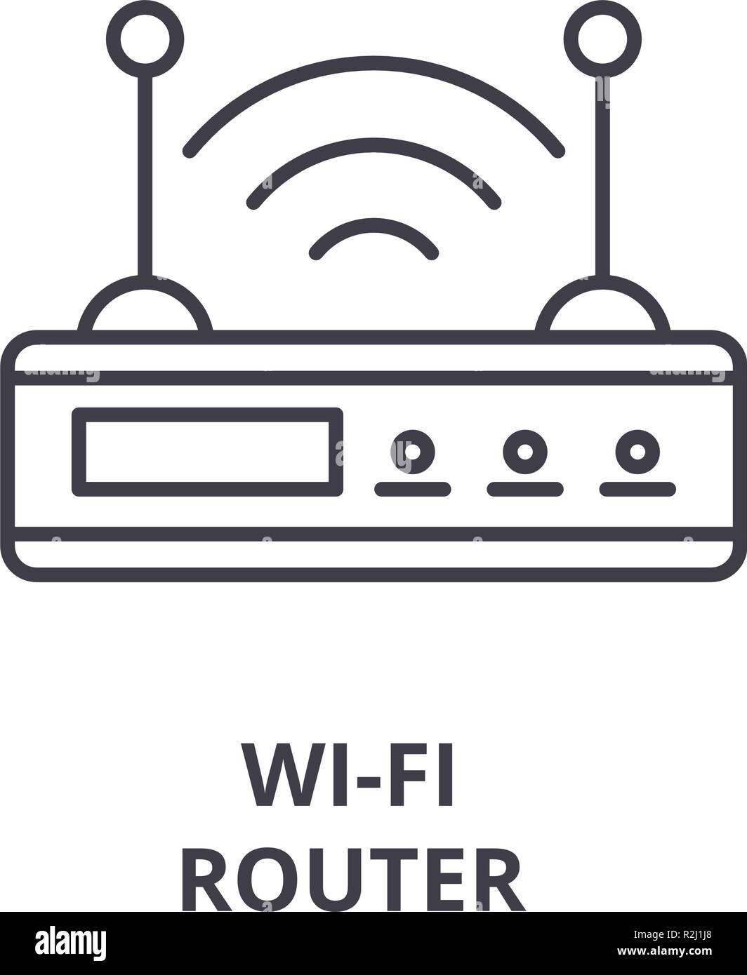 Wi-fi-Router Symbol Leitung Konzept. Wi-fi-Router Vector Linear Abbildung, Symbol, Zeichen Stock Vektor