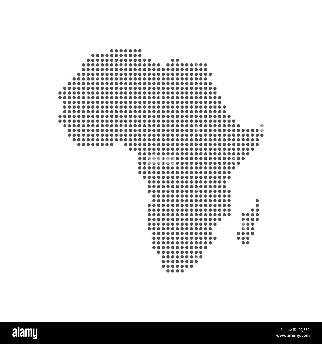 Gepunktete Karte des afrikanischen Kontinents. Vector Illustration Stock Vektor