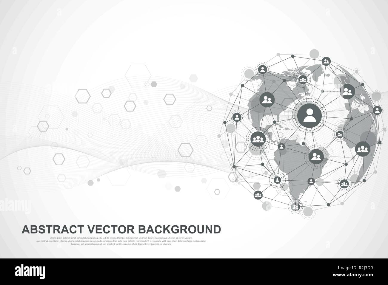 Internetverbindung Hintergrund, abstrakten Sinne von Wissenschaft und Technik Grafik Design. Globales Netzwerk Verbindung Stock Vektor