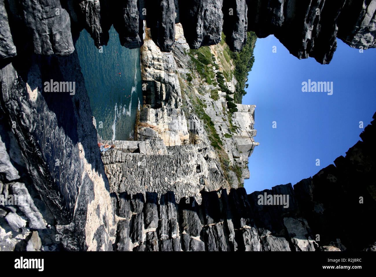 Portovenere Höhle von Byron Stockfoto