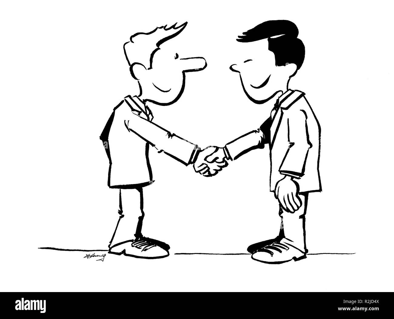 Geschäftspartner, die Hände schütteln Stockfoto