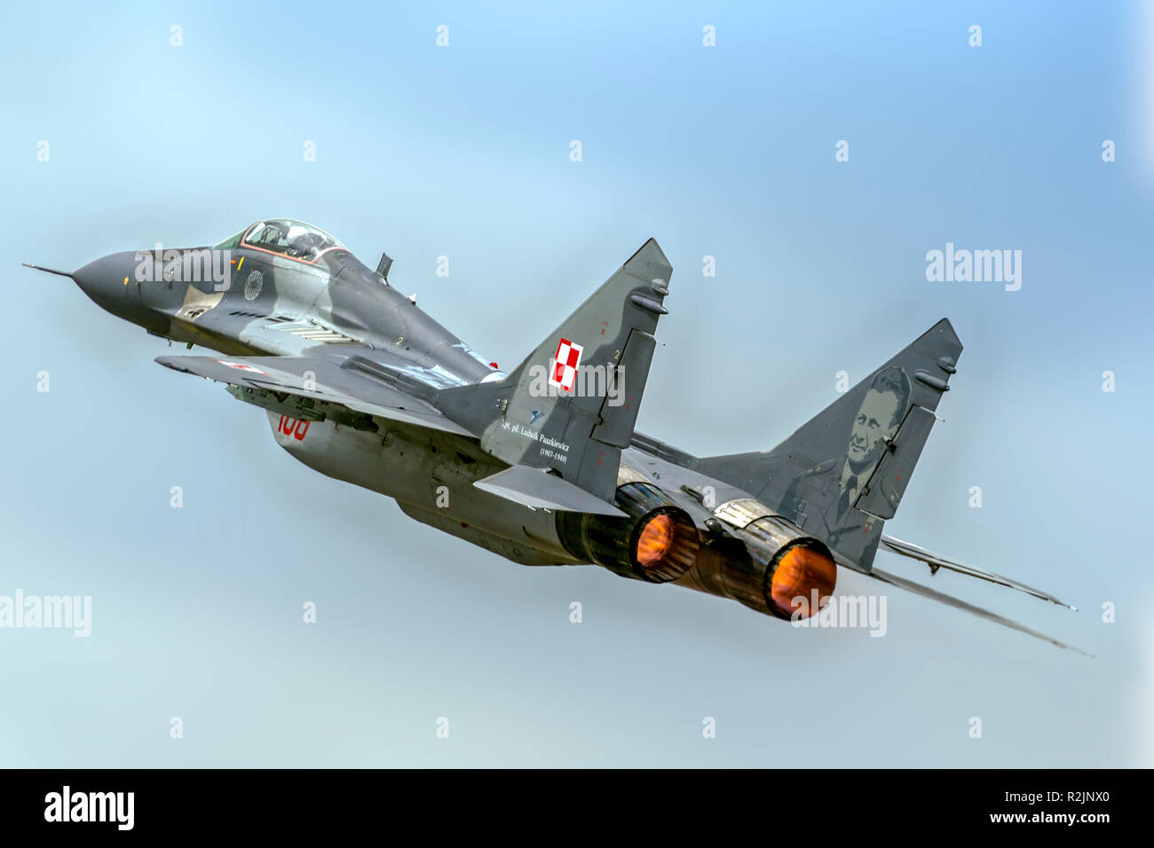 Mikoyan MiG-29 "Fulcrum" der polnischen Luftwaffe fotografiert im Royal International Air Tattoo (RIAT) Stockfoto