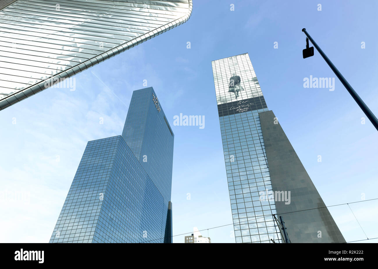 Versicherung "elftse Poort' für die Nationale Nederlanden (Abe Bonnema, 1987-1992) in der Nähe von Central Station, mit 150 Meter für 10 Jahre das höchste Gebäude in Niederlande Stockfoto