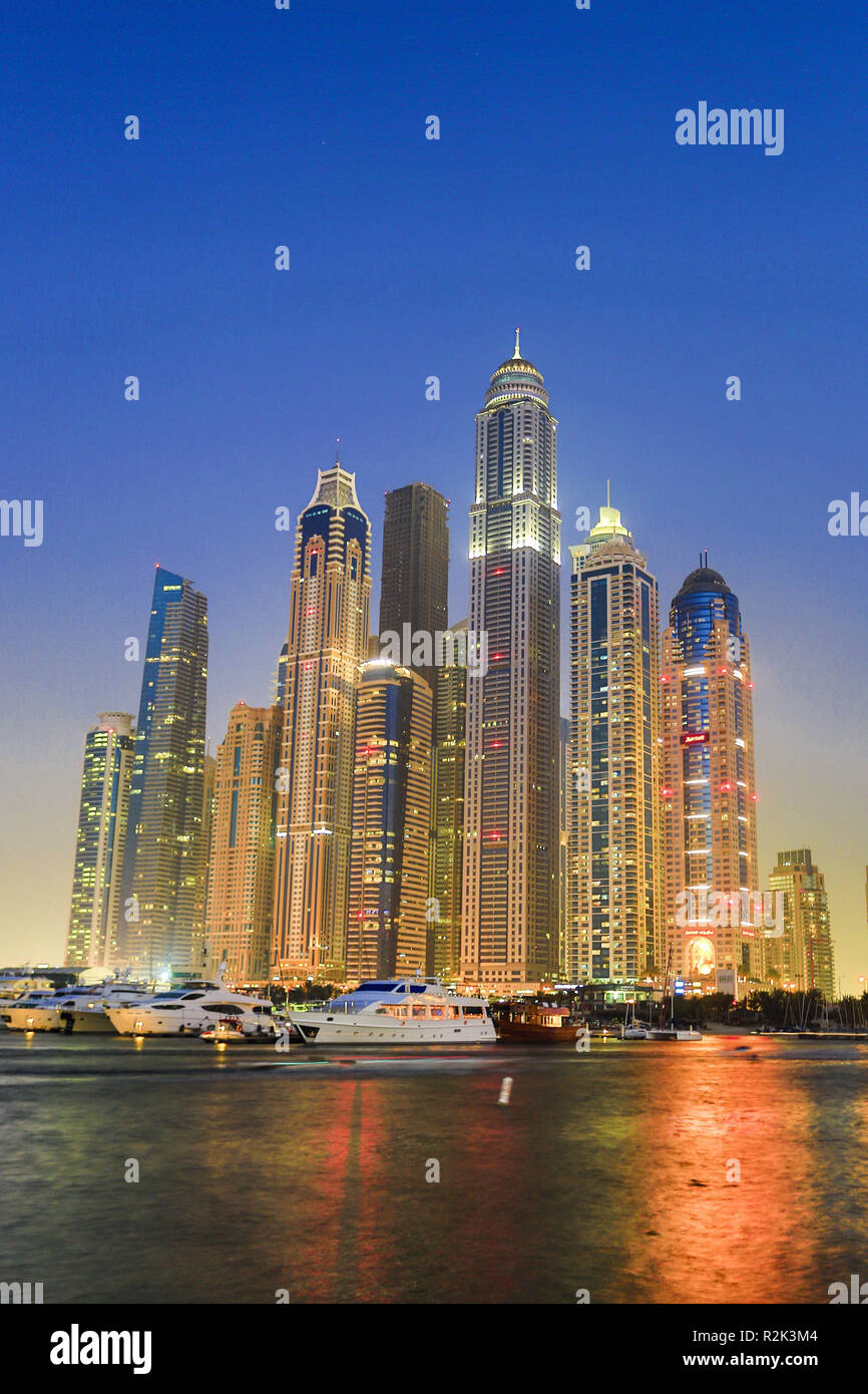Blick auf die Skyline von Dubai, Stockfoto