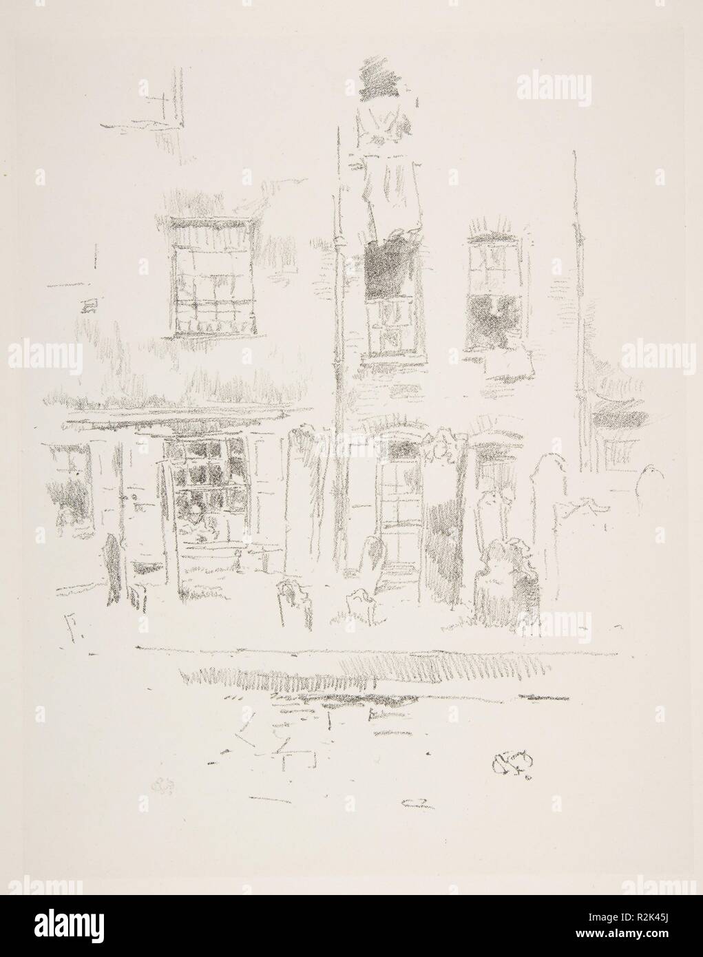 Kirchhof. Künstler: James McNeill Whistler (Amerikanische, Lowell, Massachusetts 1834-1903 London). Abmessungen: Bild: 8 1/4 x 6 13/16 in. (21 × 17,3 cm) Blatt: 15 1/8 x 11 7/16 in. (38,4 × 29 cm). Datum: 1887. Museum: Metropolitan Museum of Art, New York, USA. Stockfoto