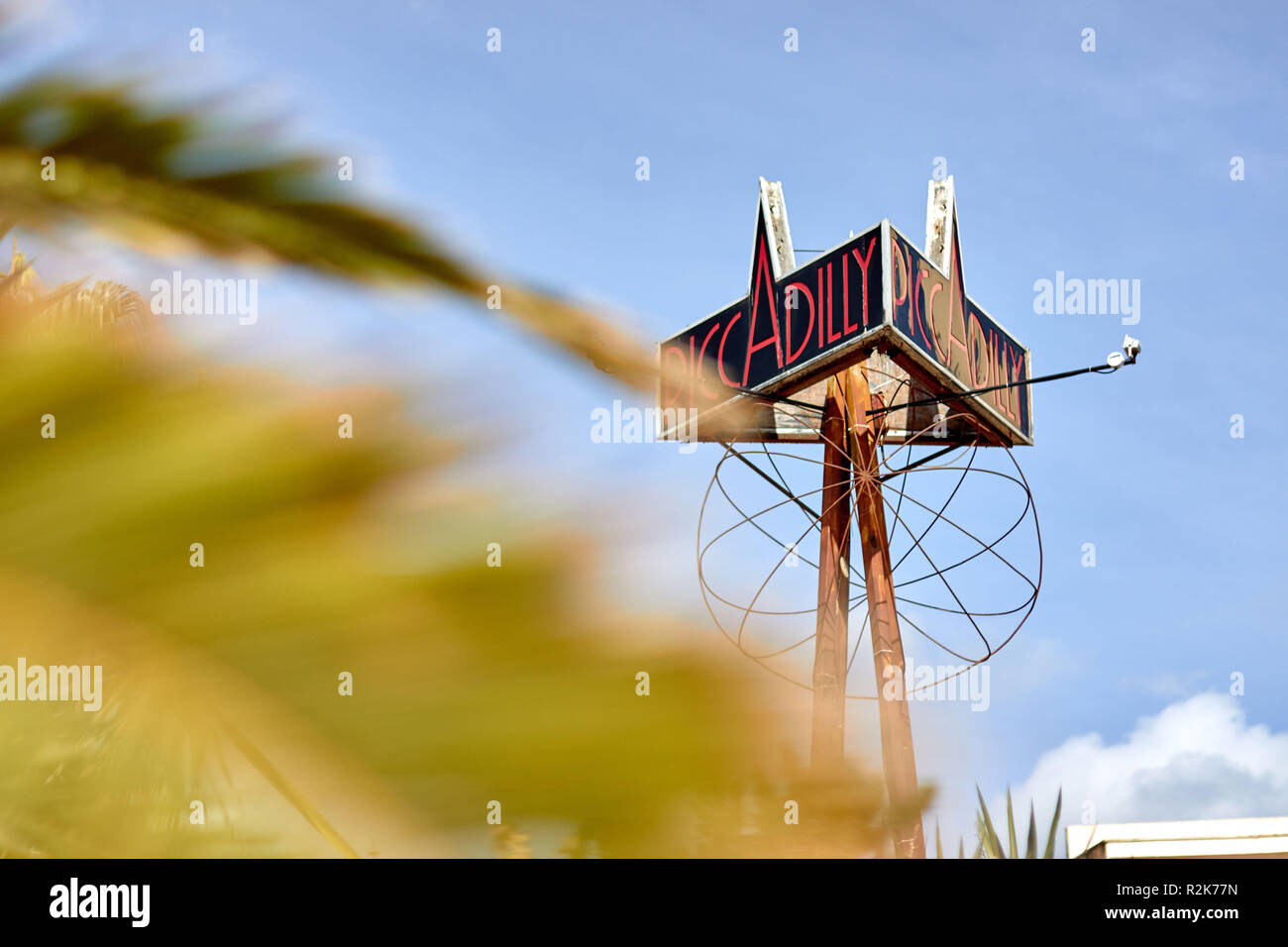 Förderung Zeichen, Nachtclub Stockfoto