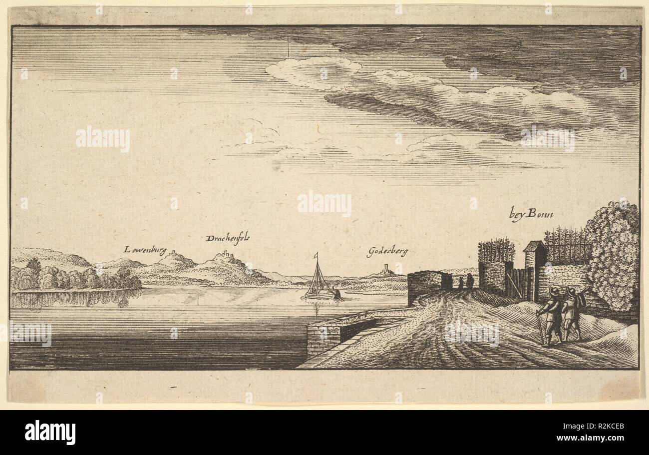 Der Rhein bei Bonn, kopieren. Artist: Wenzel Hollar (Böhmische, Prag 1607-1677 London). Maße: Blatt: 4 7/16 x 6 9/16-in. (11,3 × 16,6 cm). Datum: 1625-77. Museum: Metropolitan Museum of Art, New York, USA. Autor: Wenzel Hollar. Nach Wenzel Hollar. Stockfoto